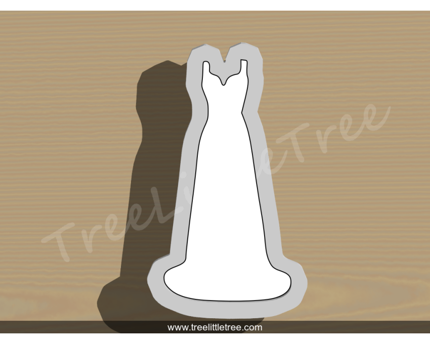 Wedding Dress Style 1 Cookie Cutter. Wedding Cookie Cutter