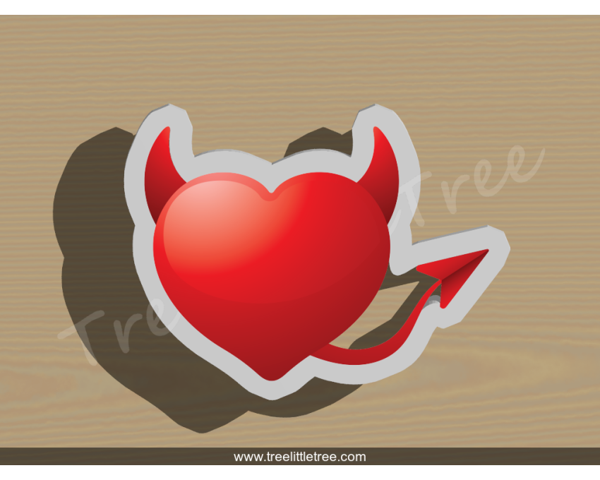 Evil Heart Cookie Cutter. Valentine's day Cookie Cutter