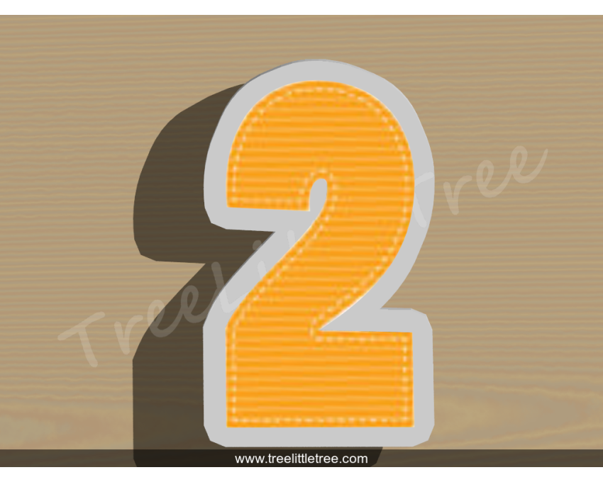 Happy Number Two Cookie Cutter. Number Cookie Cutter