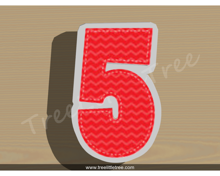 Happy Number Five Cookie Cutter. Number Cookie Cutter