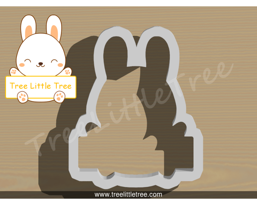 Happy Bunny Plaque Cookie Cutter. Easter Cookie Cutter. Animal Cookie Cutter