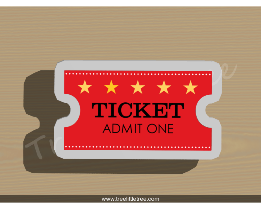Ticket Style 1 Cookie Cutter. Movie Theme Cookie Cutter. Circus Theme Cookie Cutter. 