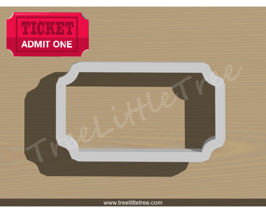 Ticket Style 2 Cookie Cutter. Movie Theme Cookie Cutter. Circus Theme Cookie Cutter. 
