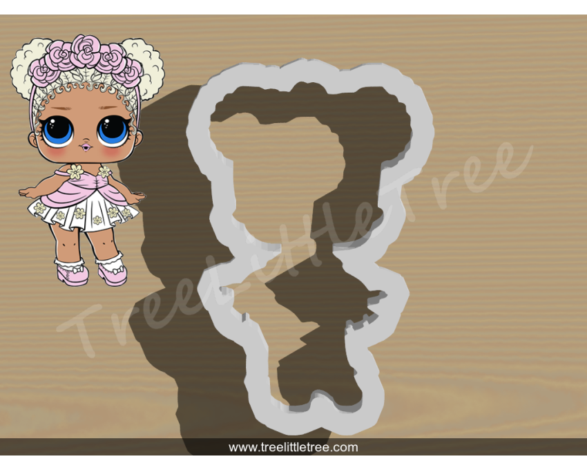 Flower Child Dawn Full Body Cookie Cutter. LOL Dolls Cookie Cutter