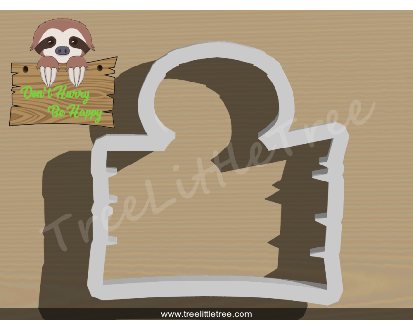 Sloth Plaque Cookie Cutter. Animal Cookie Cutter