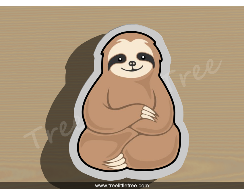 Sitting Sloth Cookie Cutter. Animal Cookie Cutter