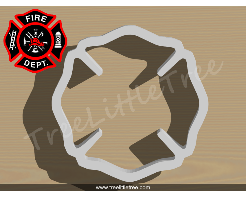 Fire Department Logo Cookie Cutter. Fire Rescue Theme Cookie Cutter
