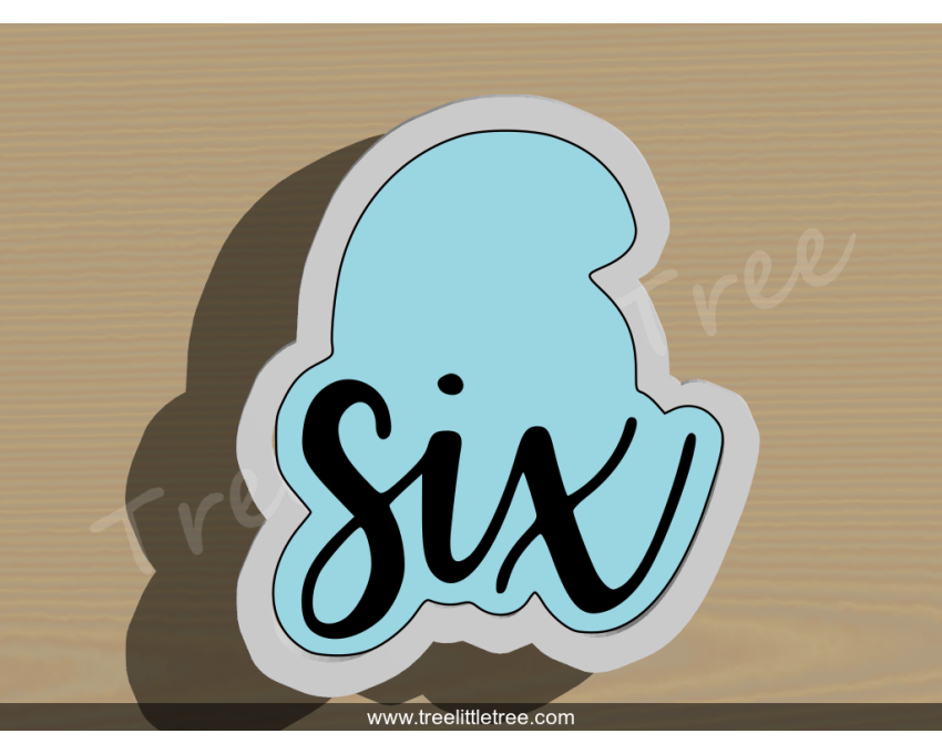 Lettered Number Six Cookie Cutter. Number Cookie Cutter