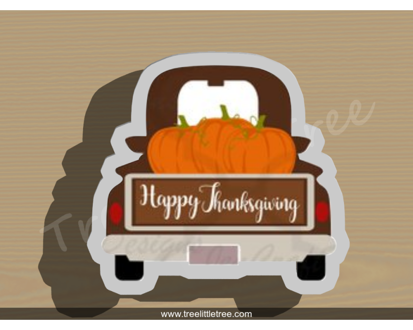 Pumpkin Truck Style 1 Cookie Cutter. Thanksgiving Cookie Cutter. Fall Season Cookie Cutter. 