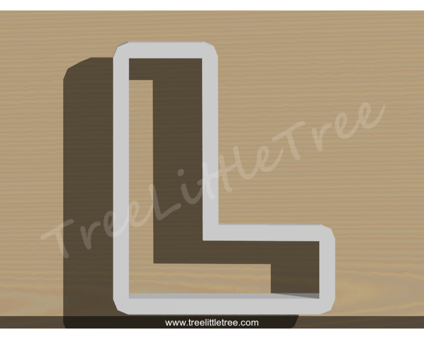 Letter L Cookie Cutter. Alphabet Cookie Cutter