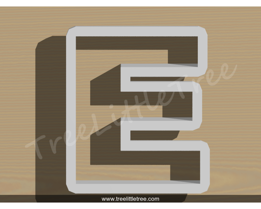 Letter E Cookie Cutter. Alphabet Cookie Cutter