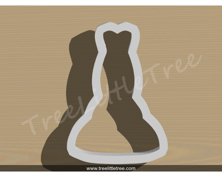 Wedding Dress Style 8 Cookie Cutter. Wedding Cookie Cutter