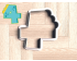Dinosaur Number 4 Cookie Cutter. Dinosaur Cookie Cutter. Birthday Cookie Cutter