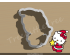 Christmas Hello Kitty Style 2 Cookie Cutter. Christmas Cookie Cutter.  Cartoon Cookie Cutter