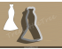 Wedding Dress Style 2 Cookie Cutter. Wedding Cookie Cutter