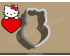 Hello Kitty with Heart Plaque Cookie Cutter. Valentine's day Cookie Cutter. Hello Kitty Cookie Cutter