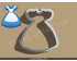 Alice's Dress Cookie Cutter. Alice in Wonderland Cookie Cutter