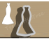 Wedding Dress Style 2 Cookie Cutter. Wedding Cookie Cutter