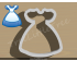 Alice's Dress Cookie Cutter. Alice in Wonderland Cookie Cutter