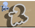 Lettered Number Two Cookie Cutter. Number Cookie Cutter