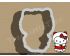 Christmas Hello Kitty Style 3 Cookie Cutter. Christmas Cookie Cutter.  Cartoon Cookie Cutter