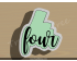Lettered Number Four Cookie Cutter. Number Cookie Cutter