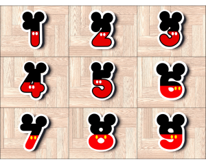  Mickey Number Set 1-9 Cookie Cutter