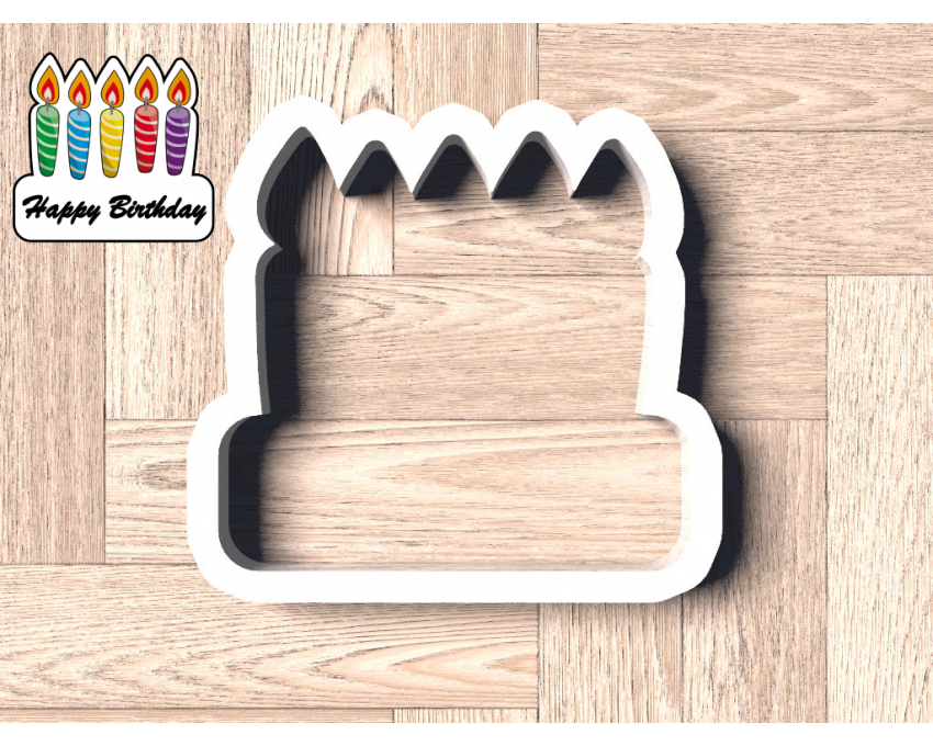 Birthday Candle Plaque Cookie Cutter. Birthday Cookie Cutter