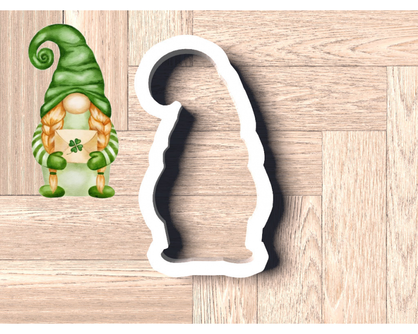 St Patrick Gnome2 Cookie Cutter. St Patrick's Day Cookie Cutter. Gnome Cookie Cutter