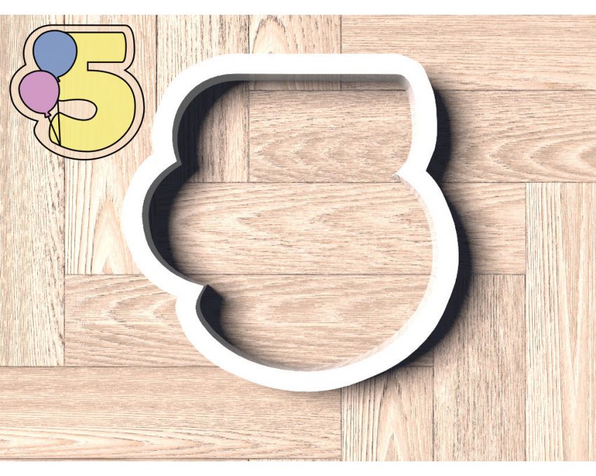Balloon Number 5 Cookie Cutter. Number Cookie Cutter. Birthday Cookie Cutter
