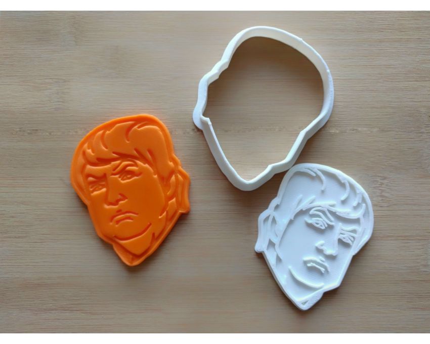Donald Trump Cookie Cutter and Stamp Set. Celebrity Cookie Cutter
