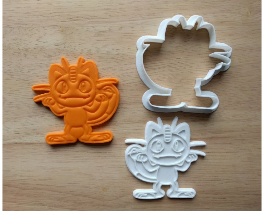 Meowth Cookie Cutter and Stamp Set. Pokemon Cookie Cutter