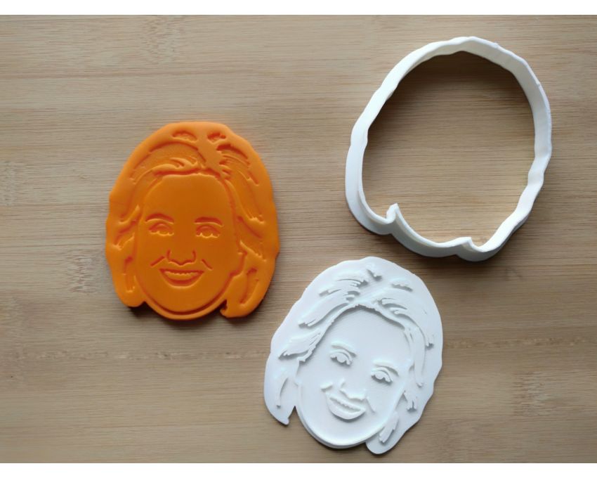 Hillary Clinton Cookie Cutter and Stamp Set. Celebrity Cookie Cutter