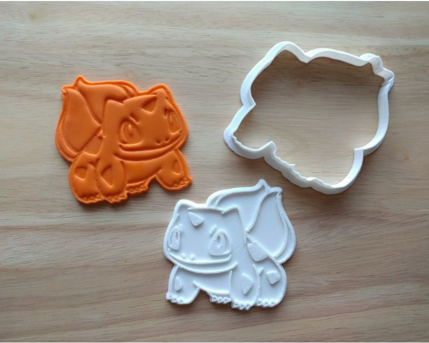 Bulbasaur Cookie Cutter and Stamp Set. Pokemon Cookie Cutter