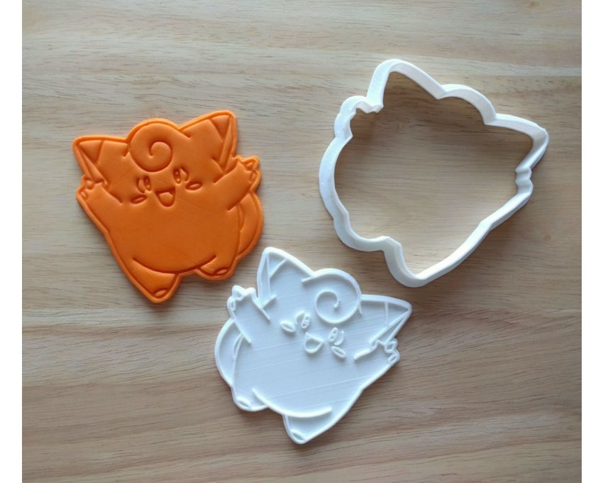 Clefairy Cookie Cutter and Stamp Set. Pokemon Cookie Cutter