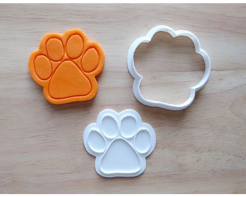 Paw Prints Cookie Cutter and Stamp Set. Pet Cookie Cutter