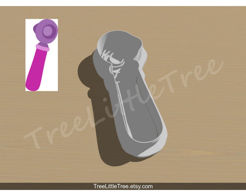 Ear Otoscope Cookie Cutter and Stamp Set. Cartoon Cookie Cutter