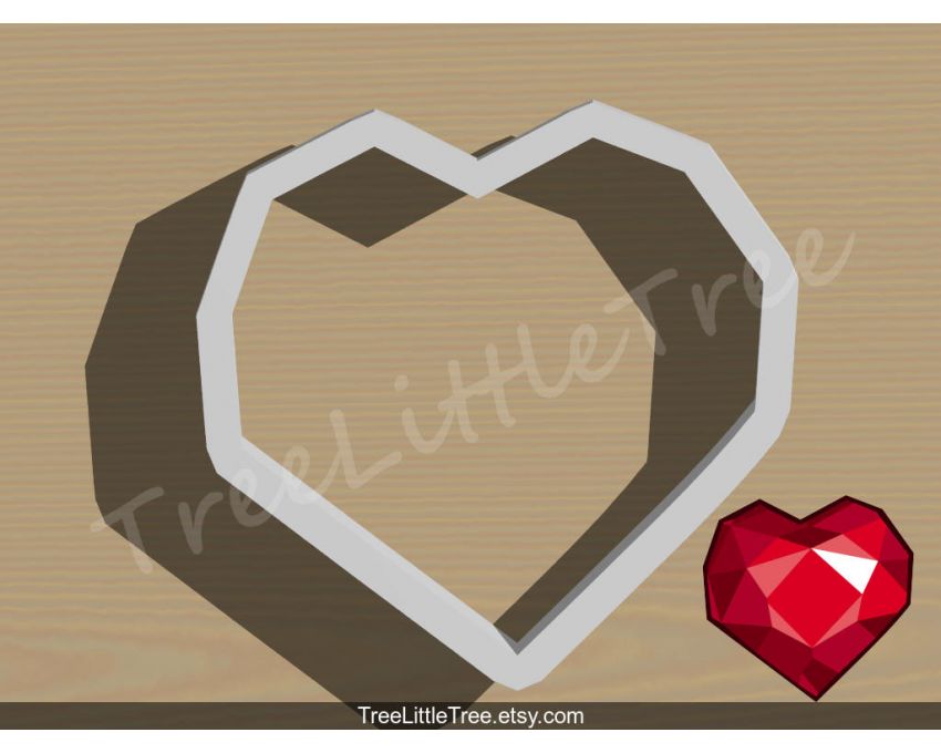 Diamond Heart Cookie Cutter. Valentine's day Cookie Cutter