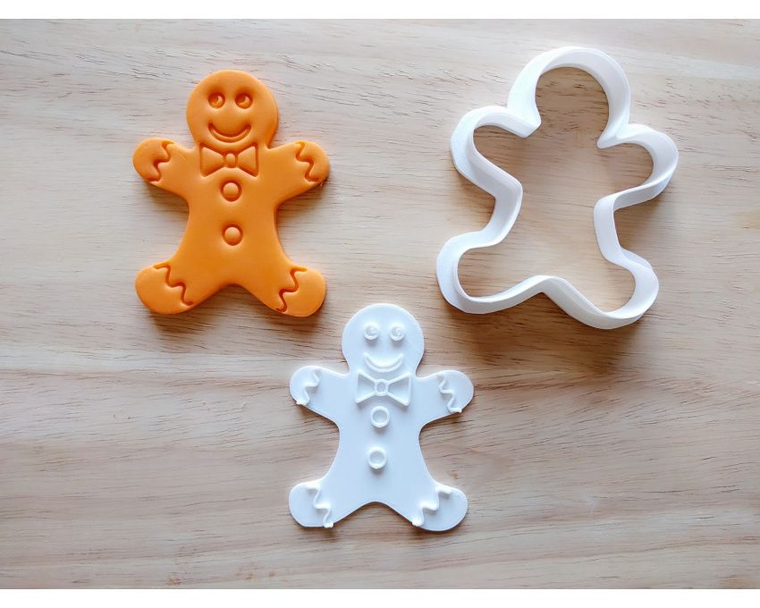 Ginger Bread Man Cookie Cutter and Stamp Set. Christmas Cookie Cutter