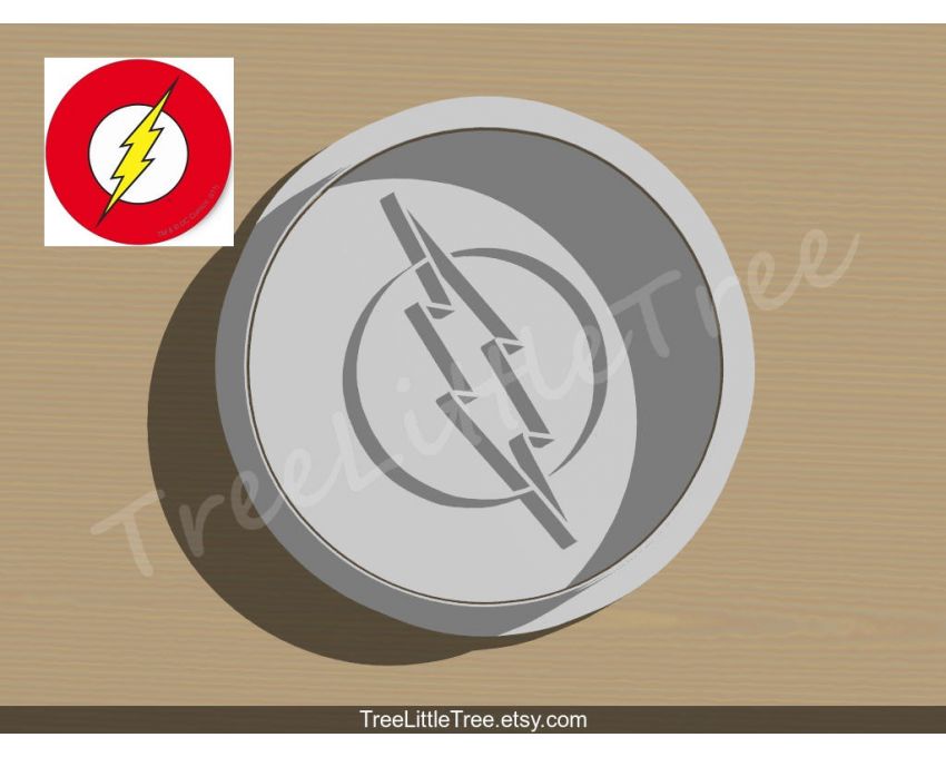 Flash Lightening Bolt Cookie Cutter and Stamp Set. Super Hero Cookie Cutter