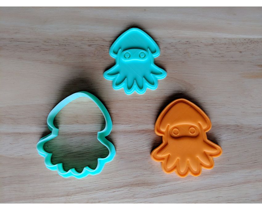 Squid Cookie Cutter and Stamp Set. Super Mario Cookie Cutter