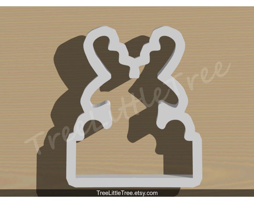 Reindeer with Banner Cookie Cutter. Christmas Cookie Cutter