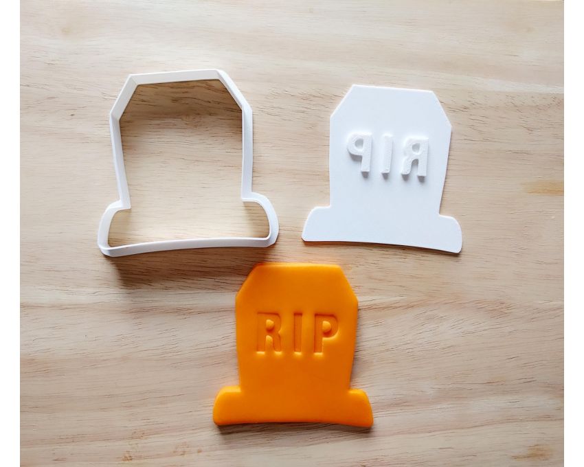 Halloween Grave Stone Cookie Cutter and Stamp Set. Halloween Cookie Cutter