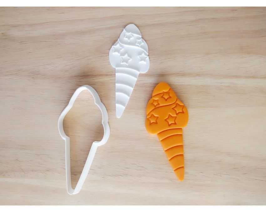 Unicorn Ice Cream Cookie Cutter and Stamp Set. Unicorn Cookie Cutter