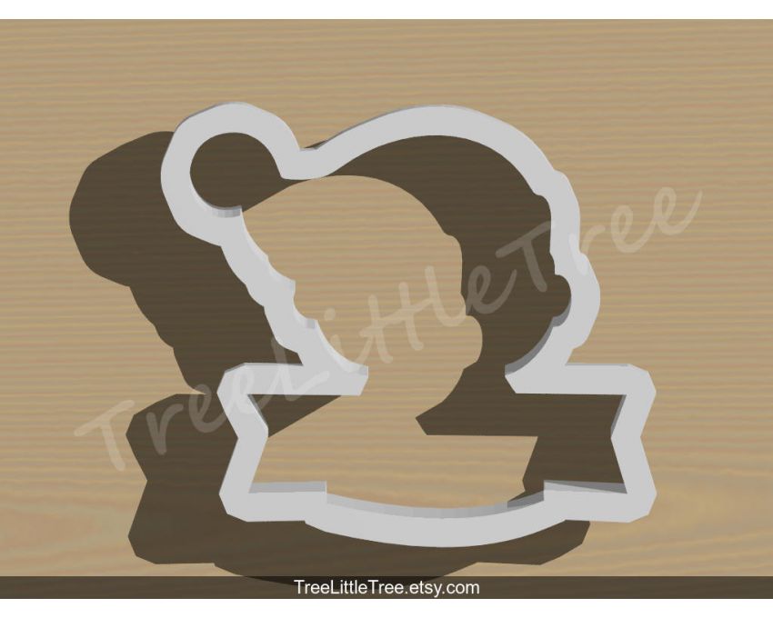 Elf with Banner Cookie Cutter. Christmas Cookie Cutter