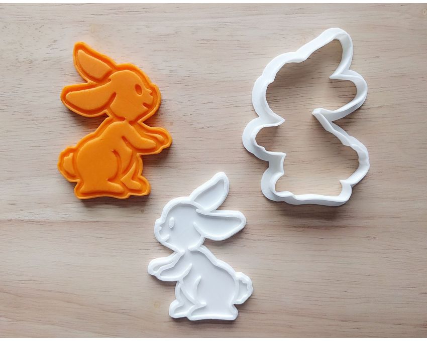 Easter Bunny Cookie Cutter and Stamp Set. Easter Cookie Cutter
