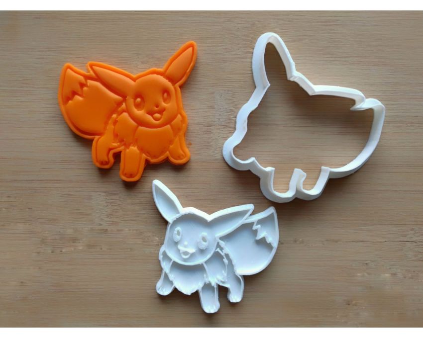 Eevee Cookie Cutter and Stamp Set. Pokemon Cookie Cutter