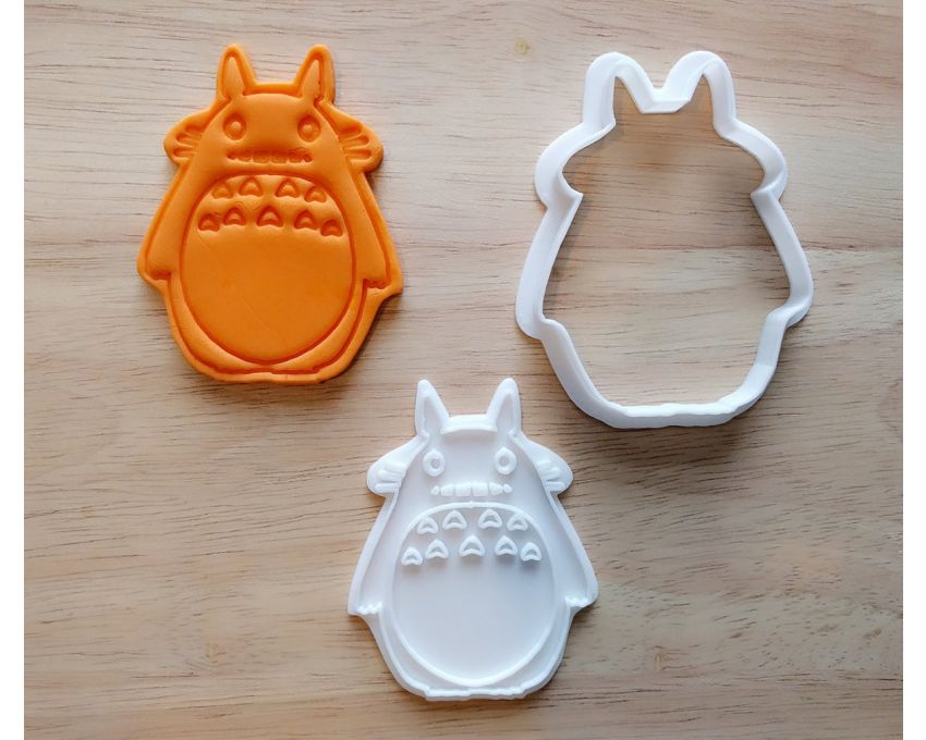 Totoro Cookie Cutter and Stamp Set. Cartoon Cookie Cutter