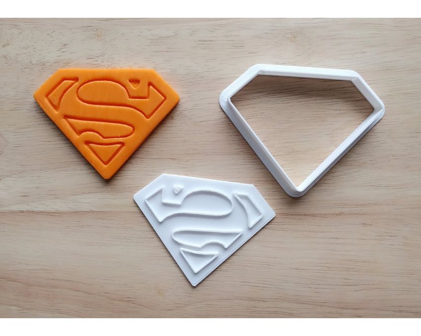 Superman Cookie Cutter and Stamp Set. Super Hero Cookie Cutter