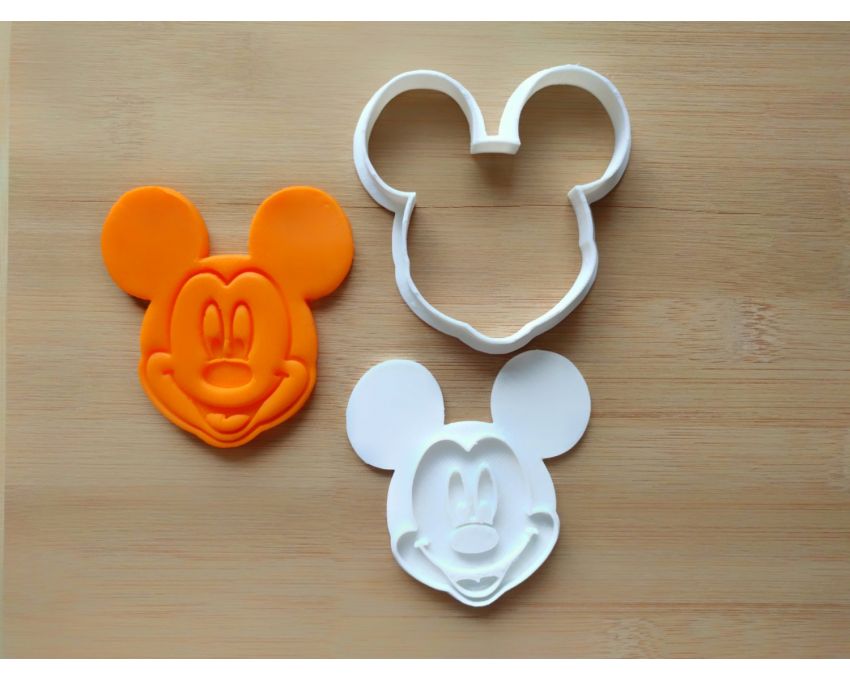 Mickey Mouse Cookie Cutter and Stamp Set. Cartoon Cookie Cutter